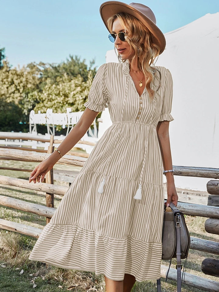 Lia | Casual Striped Midi Dress
