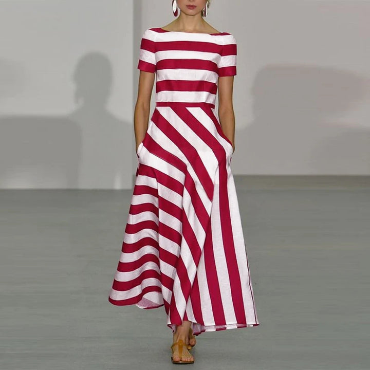 Roxy | Elegant Stripe Printed Maxi Dress