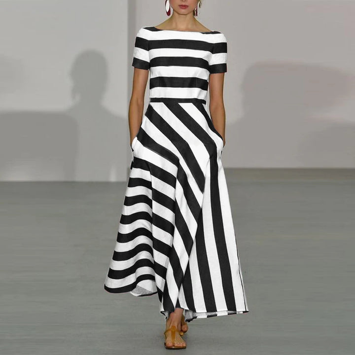Roxy | Elegant Stripe Printed Maxi Dress