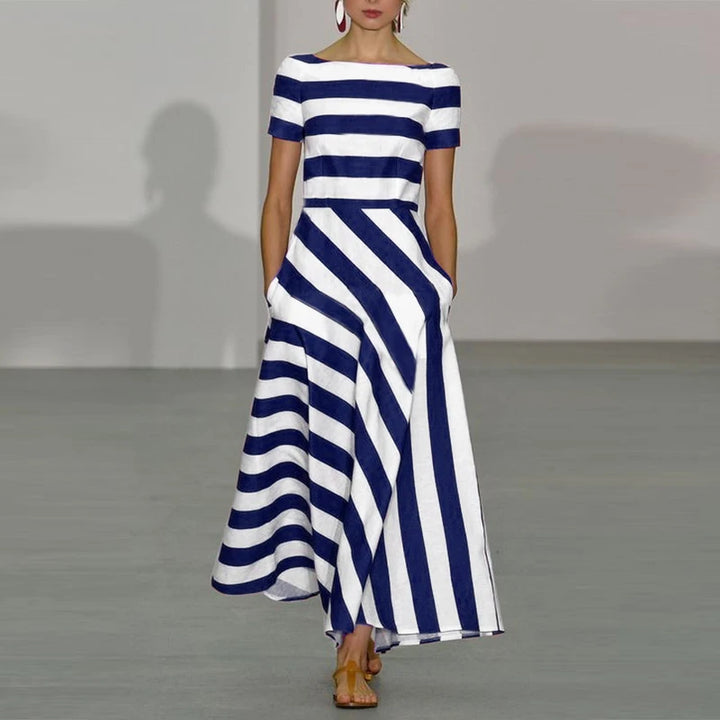 Roxy | Elegant Stripe Printed Maxi Dress